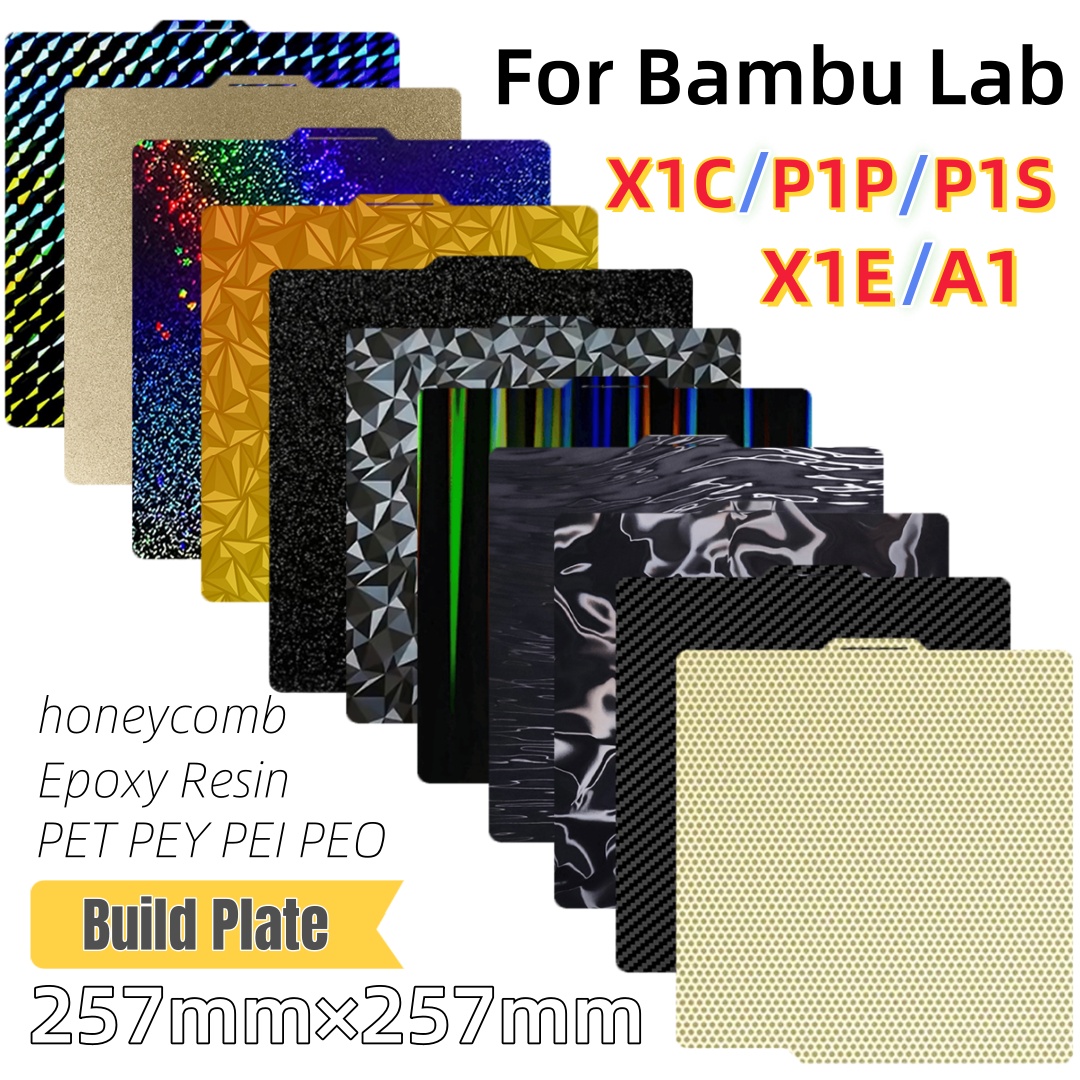 3D Printer Bed - Płyta robocza 257x257, blacha ze stali